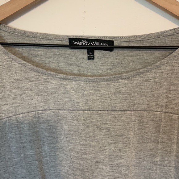 The Wendy Williams Collection Grey Box Cut Pom Pom Colorful Grey Square Tee XL - Picture 6 of 12